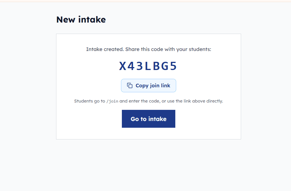 Student join flow